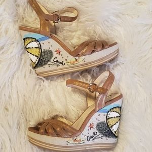 Coach Beach Wedge Sandals